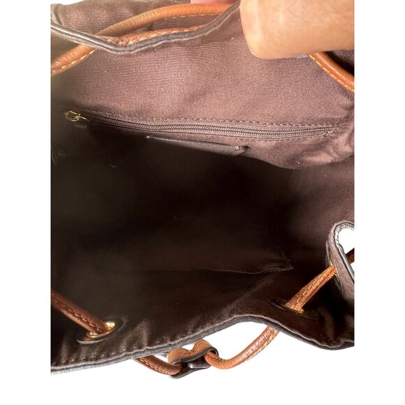 Coach C4120 Pennie Backpack Signature Canvas Brown Leather Drawstring Snap Close - Picture 9 of 16